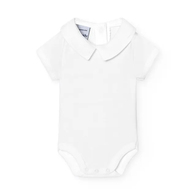 Babidu Body Manica Corta Collo Polo 6-9 Mesi Bianco