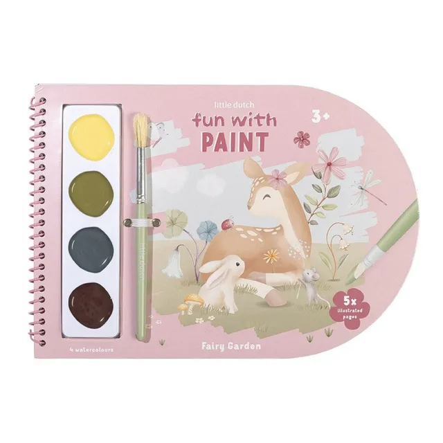 Little Dutch Fairy Garden libro acquerelli con pennello
