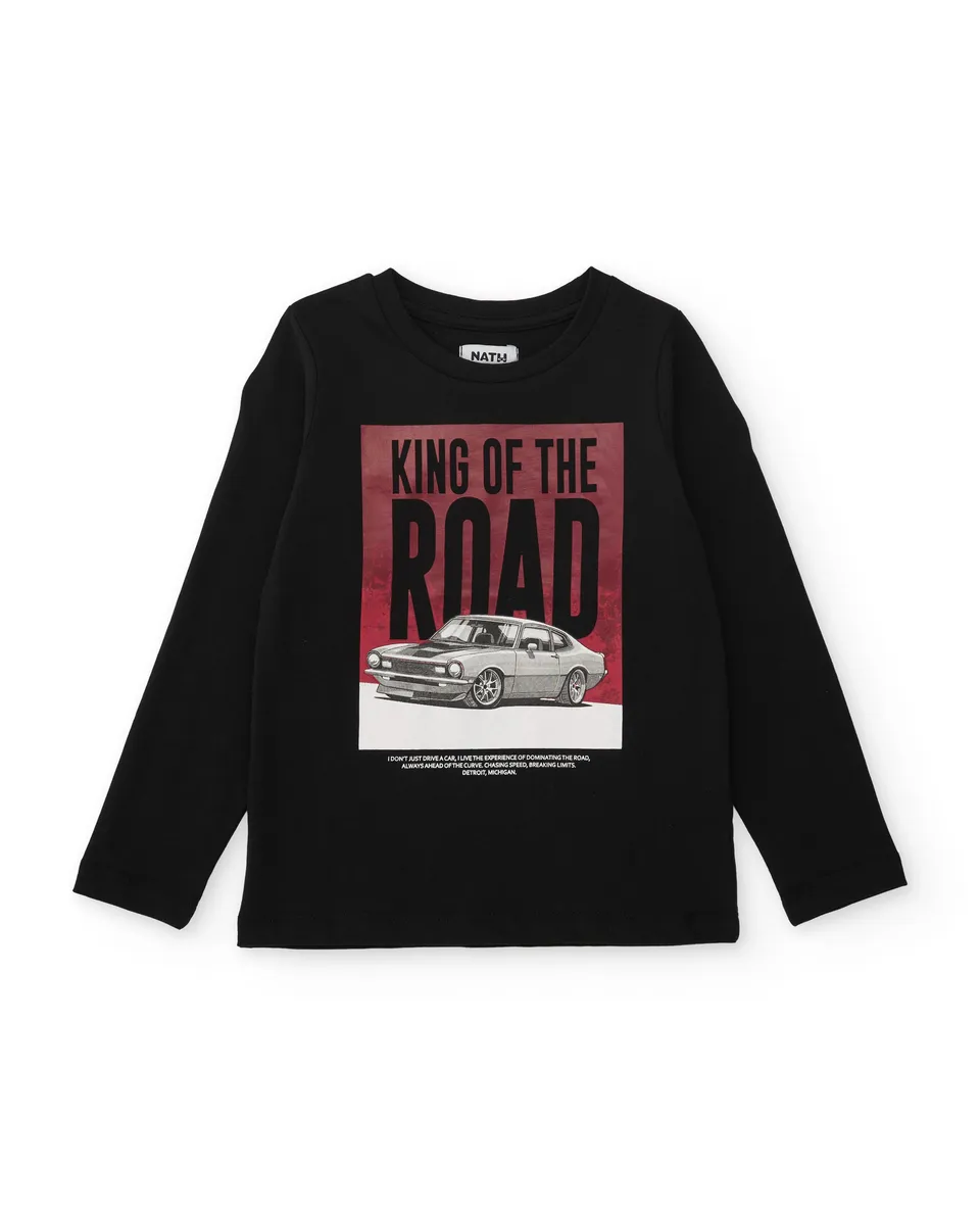 Tuc Tuc Maglia Bambino Manica Lunga Auto Nero