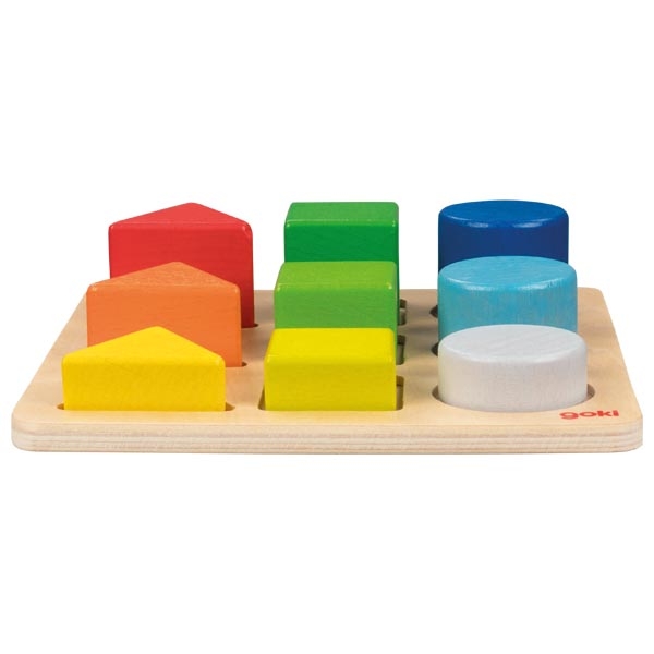 Goki puzzle colori e forme Montessori in legno
