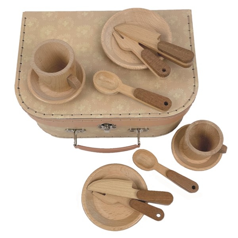 Egmont Toys Valigetta Stoviglie Giocattolo Legno 2 posti