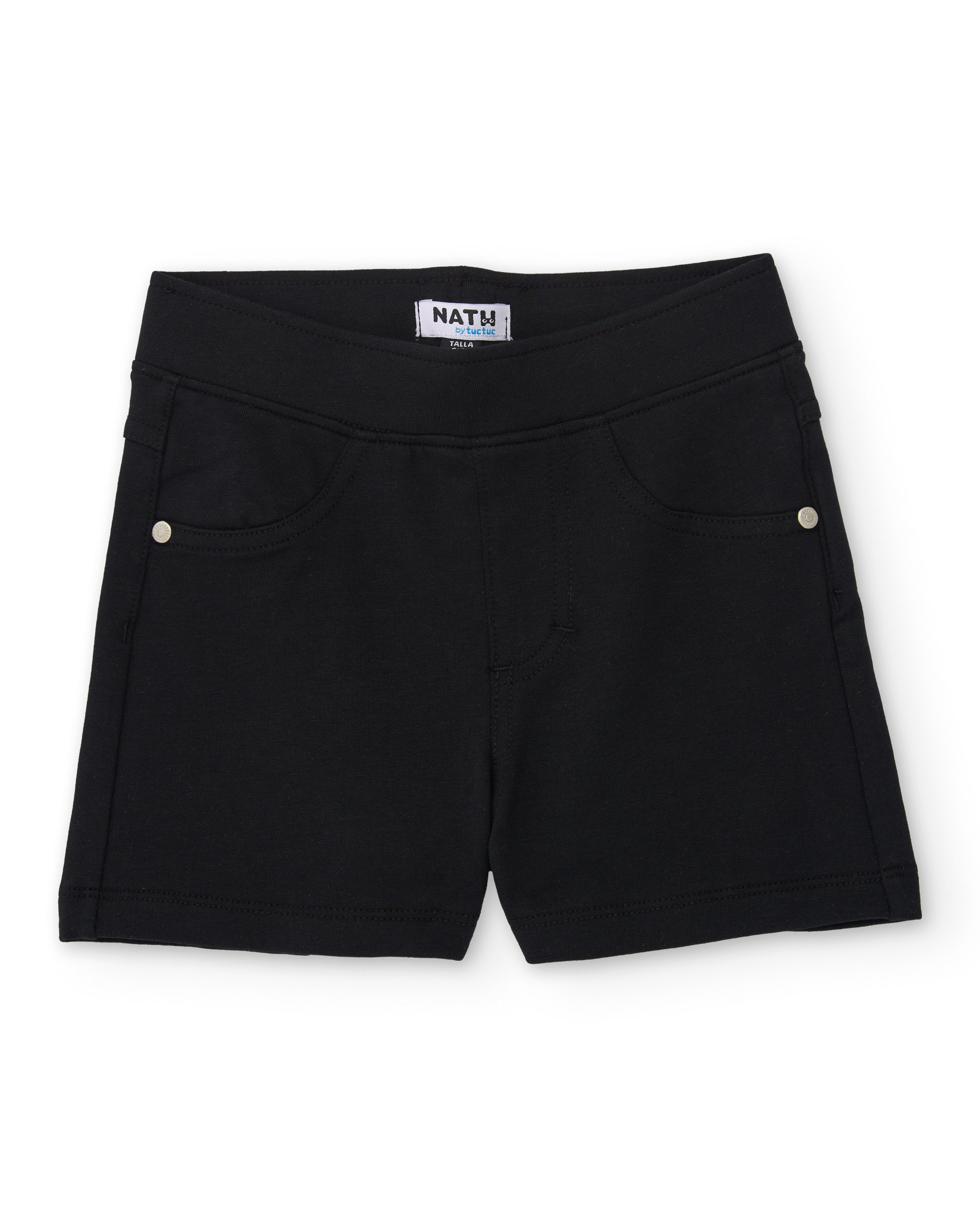 Tuc tuc shorts bambina nero elasticizzati tasche
