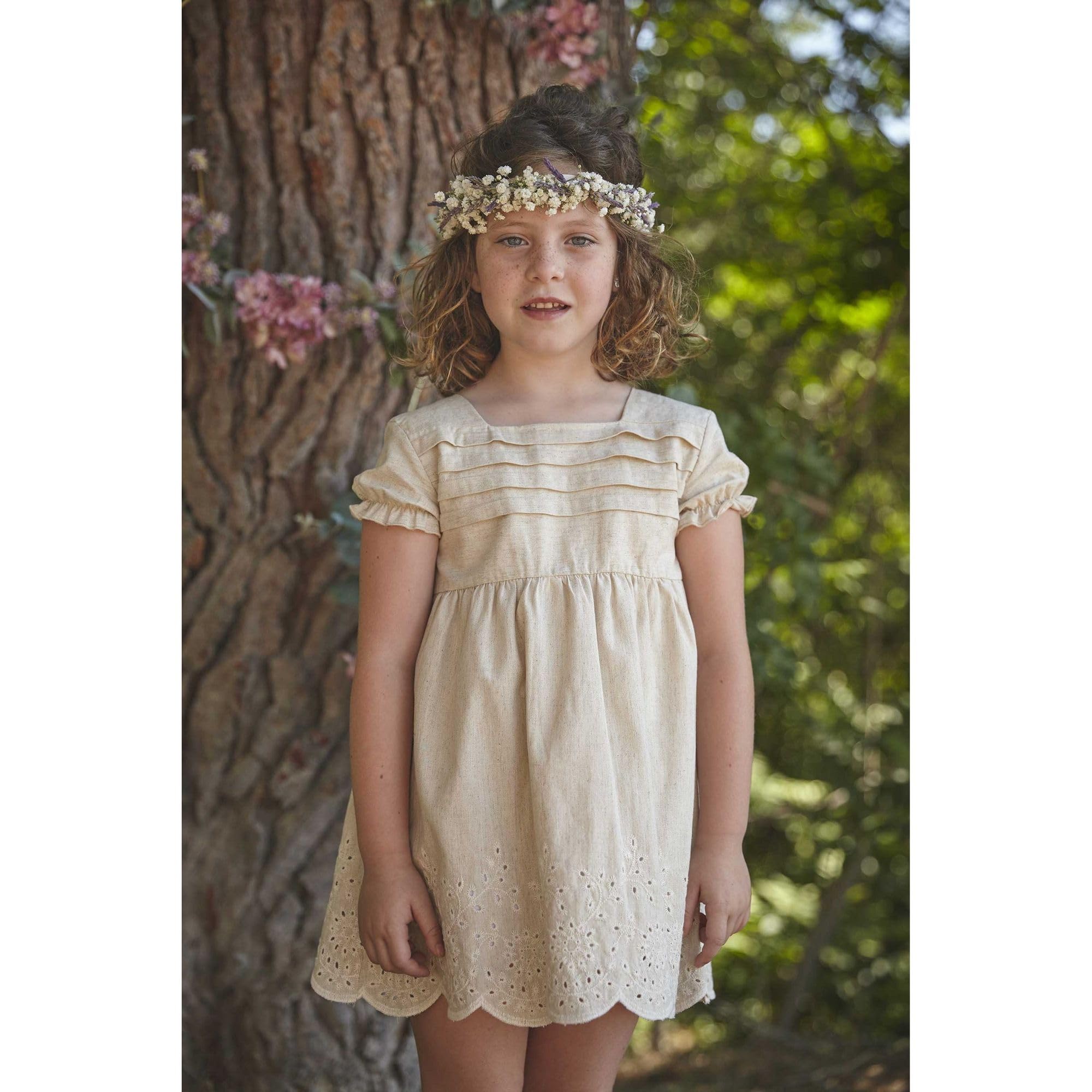 Babidu Desiderio vestito bambina manica corta cotone