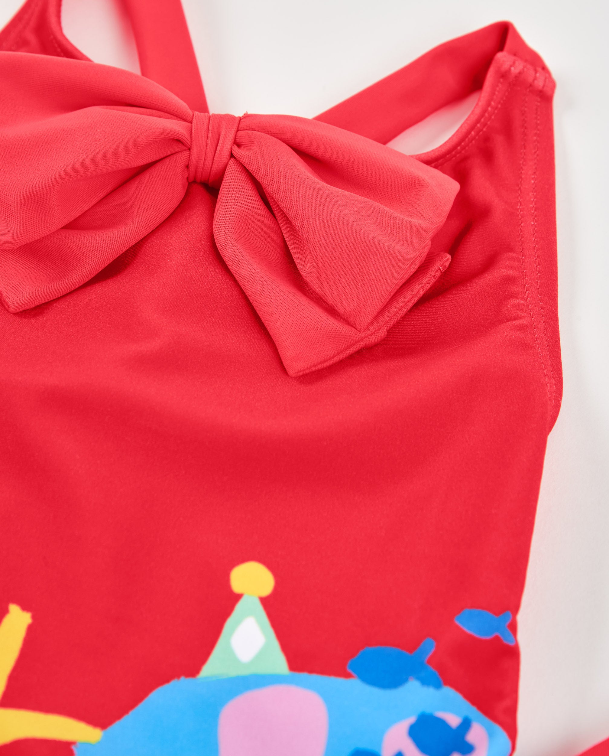 Tuc Tuc costume intero bambina rosso fiocco schiena incrociata