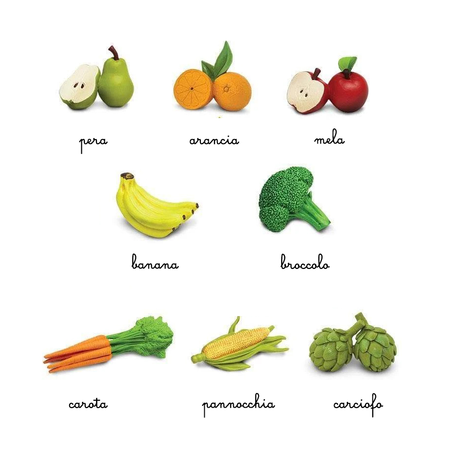 Safari Ltd Toob Frutta e Verdura miniature 8 pezzi Montessori