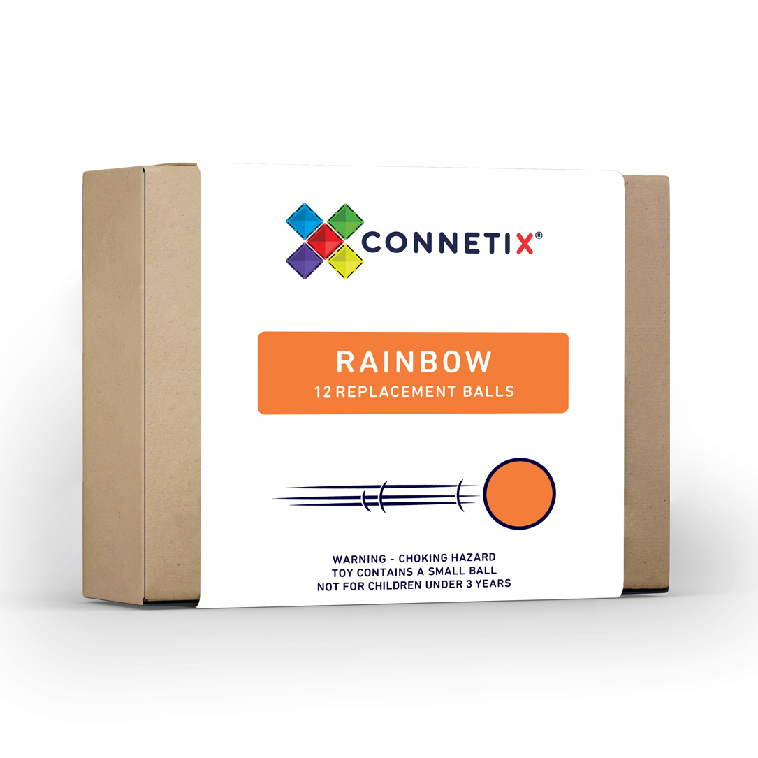 Connetix 12 palline primari in legno per Ball Run 3 cm