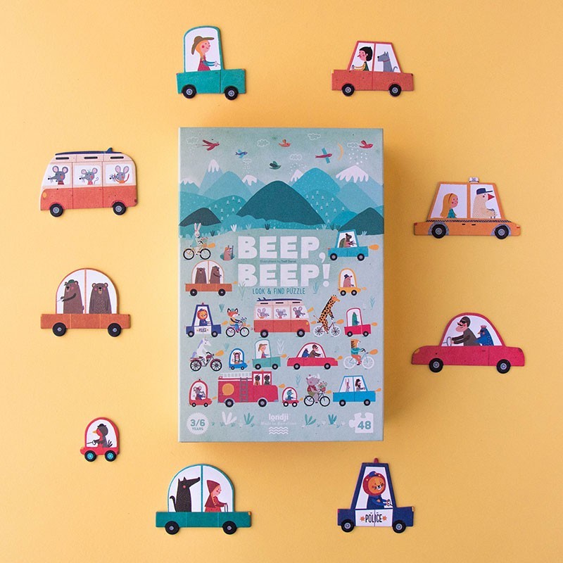 Londji Beep Beep! puzzle 48 pezzi gioco osservazione