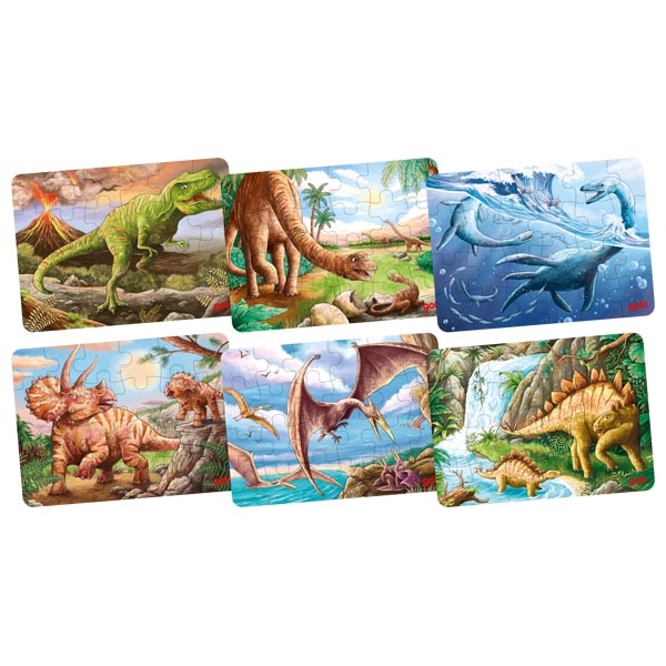 Goki Mini Puzzle Legno Dinosauri 24 Pezzi