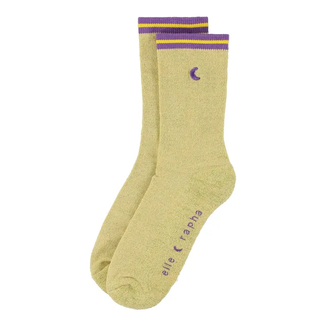 Ella and Rapha Moon calzini donna oro glitter