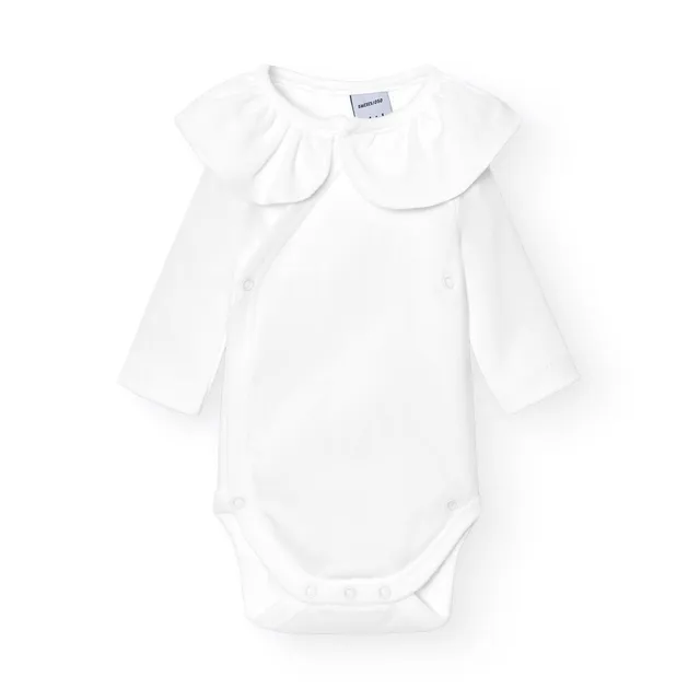 Babidu Body Incrociato Maniche Lunghe Cotone 6-9 Mesi Volant