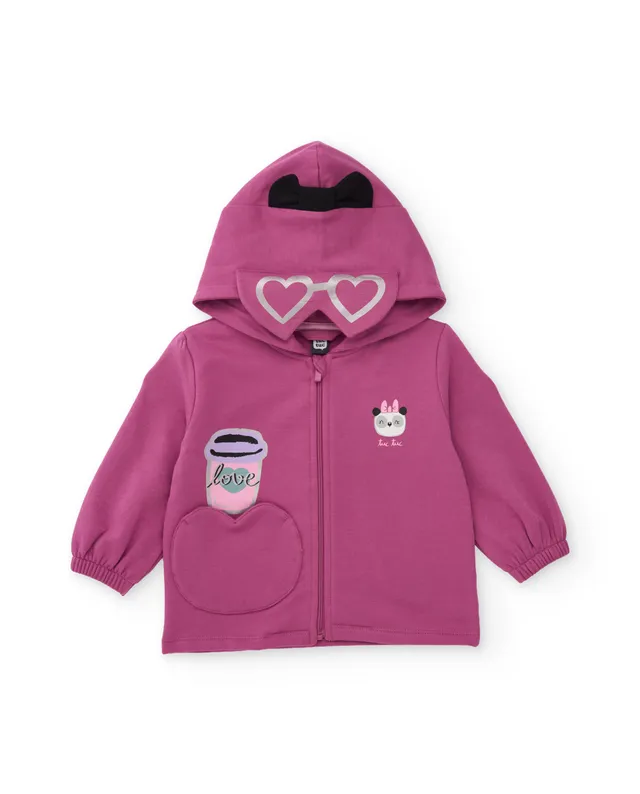 Tuc tuc NY Fun felpa bimba viola con cappuccio