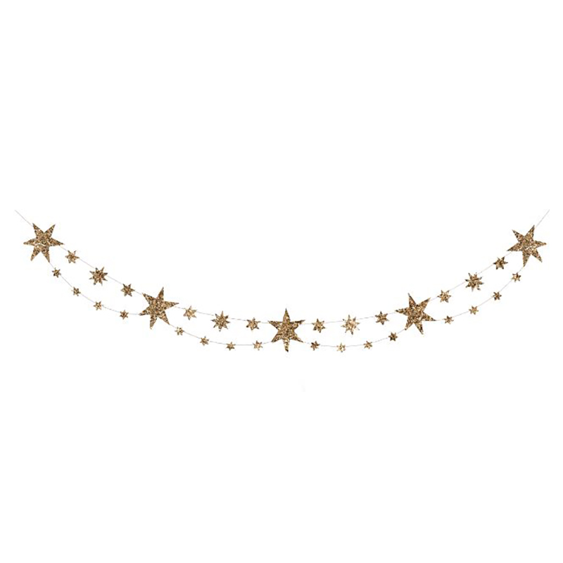 Meri Meri ghirlanda stelle glitter oro 1,8 m carta