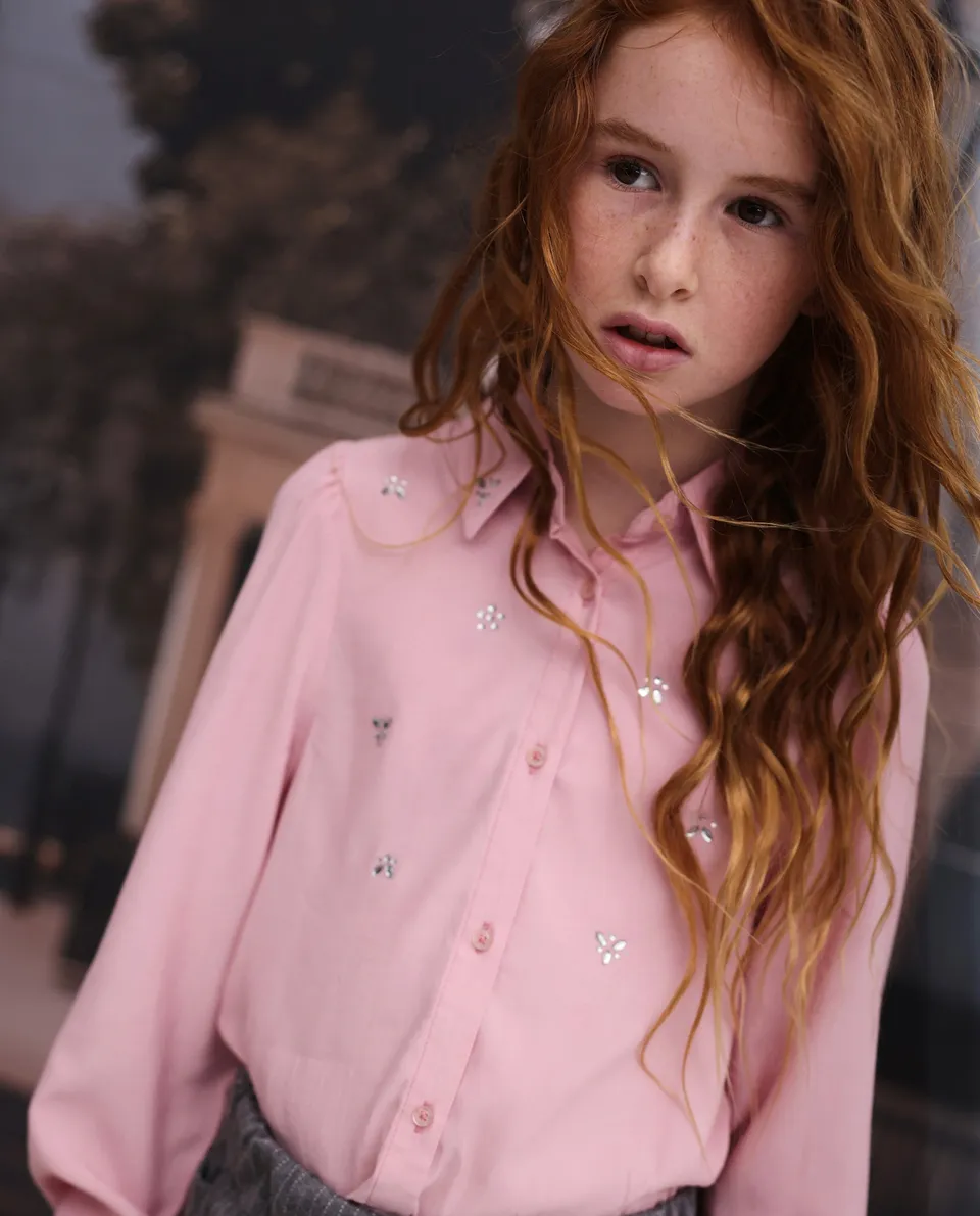 Tuc Tuc Back to the City camicia rosa 4 anni con gemme