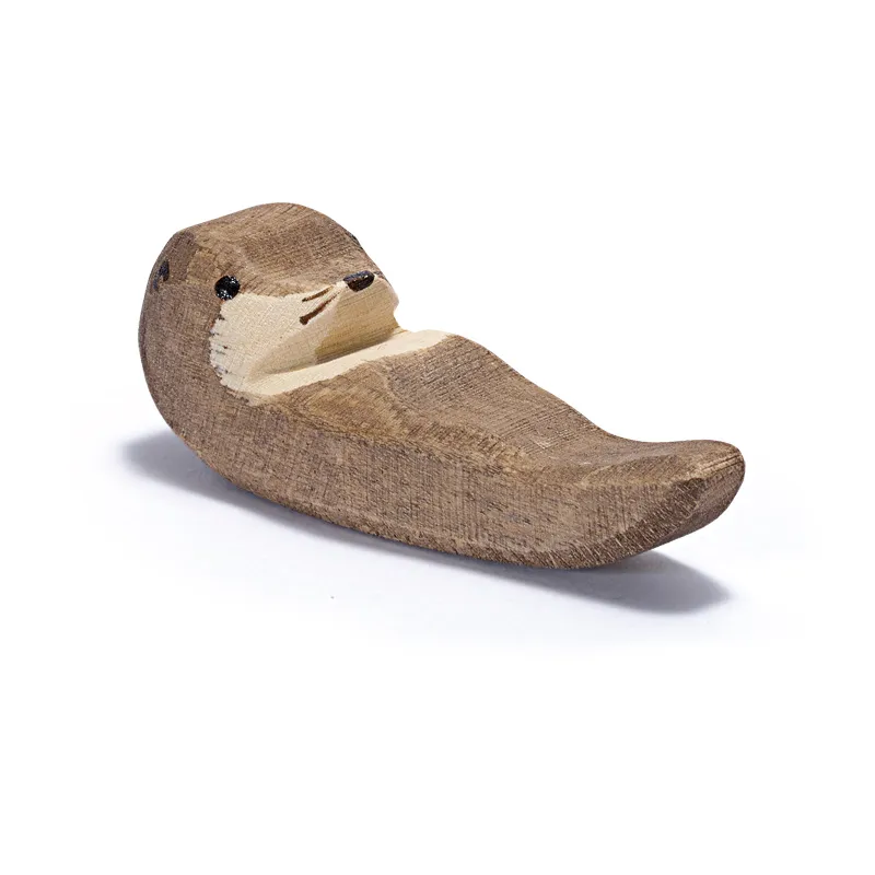 Ostheimer Lontra Piccola che Nuota Figura Legno Massello 2 cm