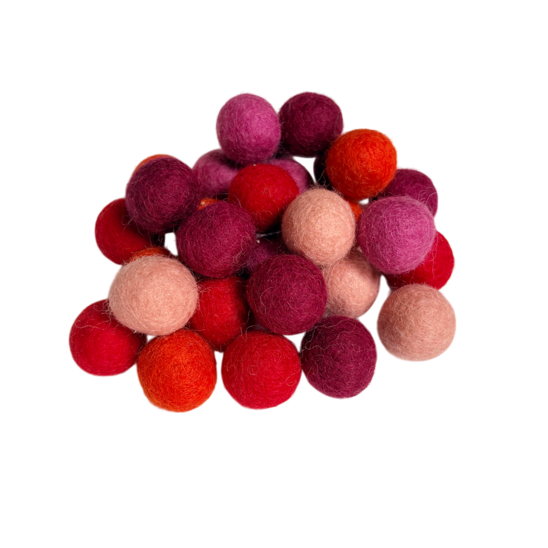 Palline feltro lana 2 cm pompon 30 pezzi estate