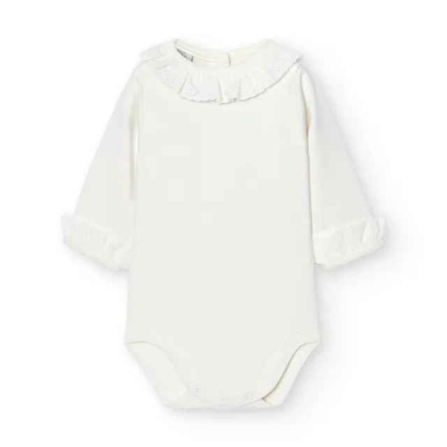 Babidu Collo Batista Body Manica Lunga Cotone 1 Pz Pizzo