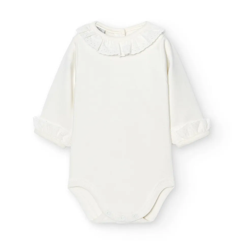 Babidu Collo Batista Body Manica Lunga Cotone 1 Pz Pizzo