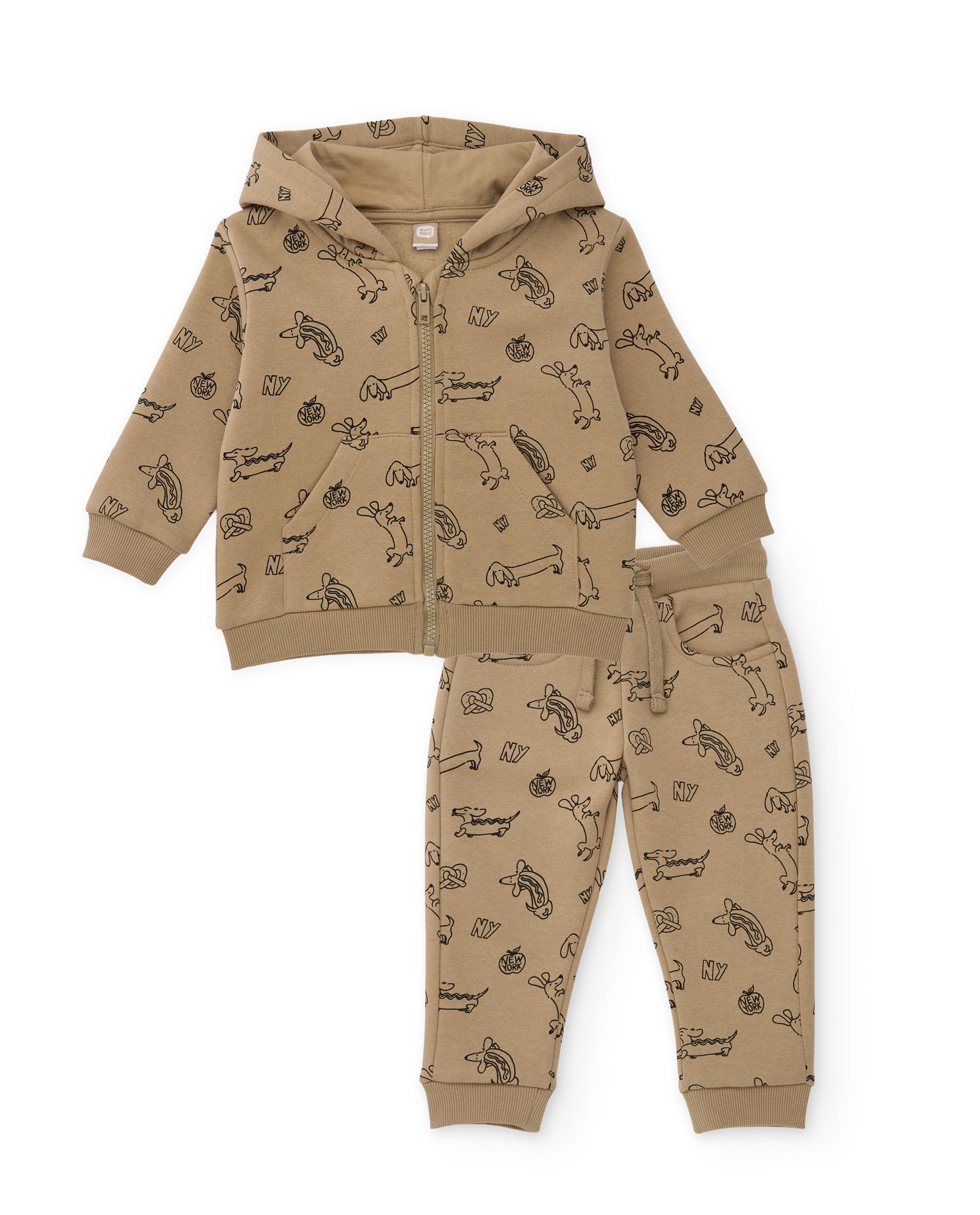 Tuc tuc tuta bambino sabbia felpa cappuccio zip