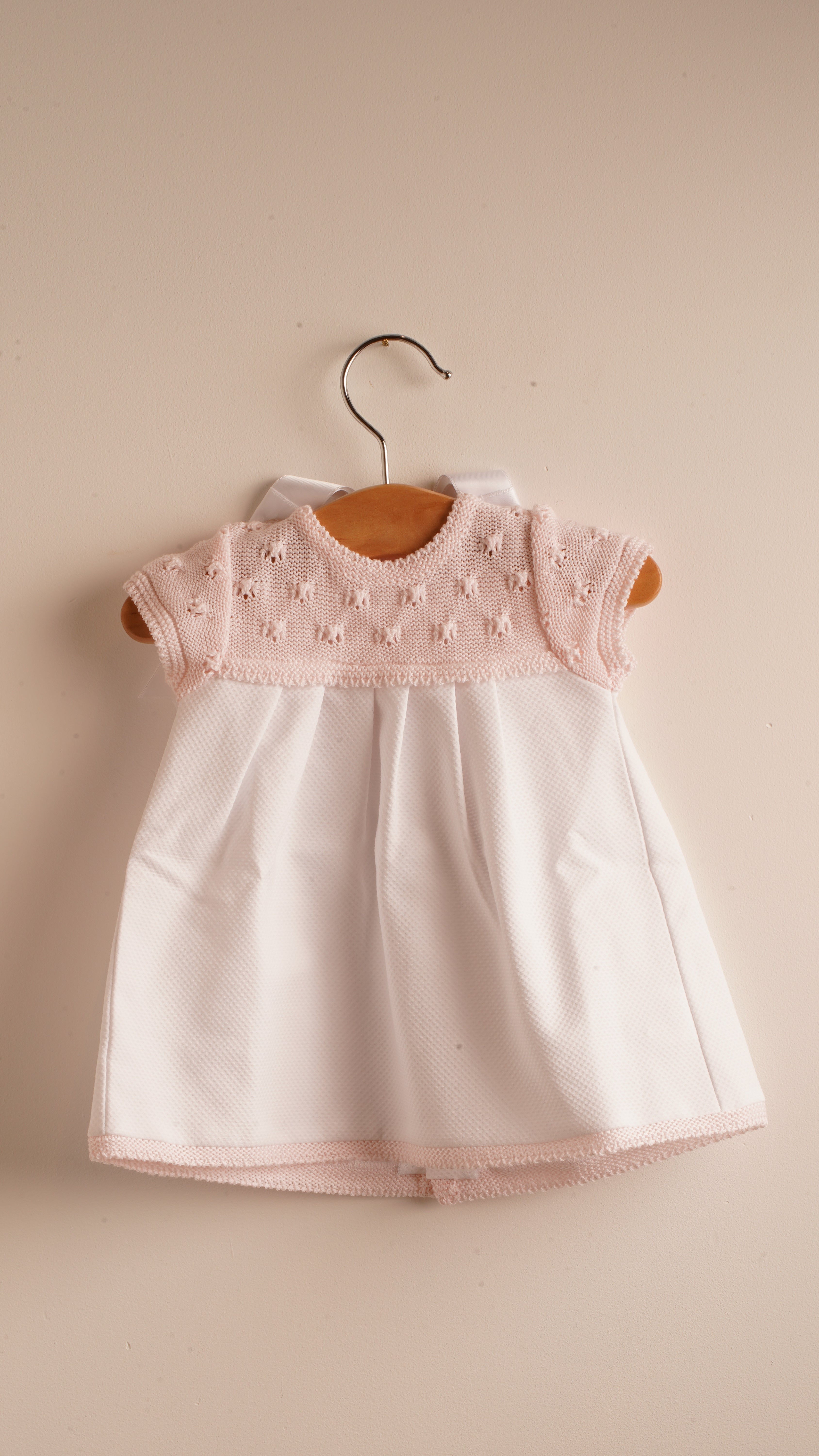 Mebi vestito neonata piqué rosa punto cotone