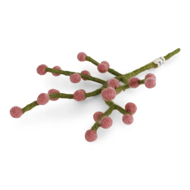 Gry & Sif Mini ramo bacche rosa decorazione lana 20 cm