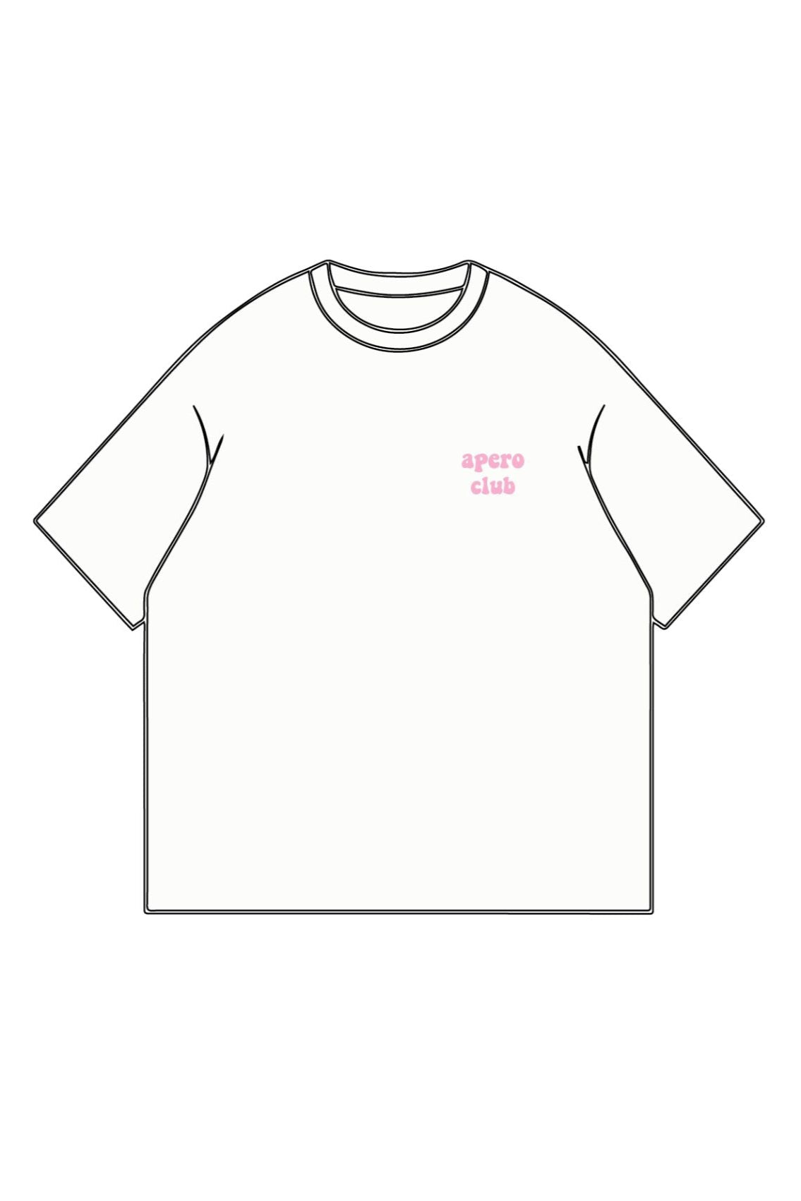 Ella and Rapha Apero Club t-shirt bianca loose fit cotone