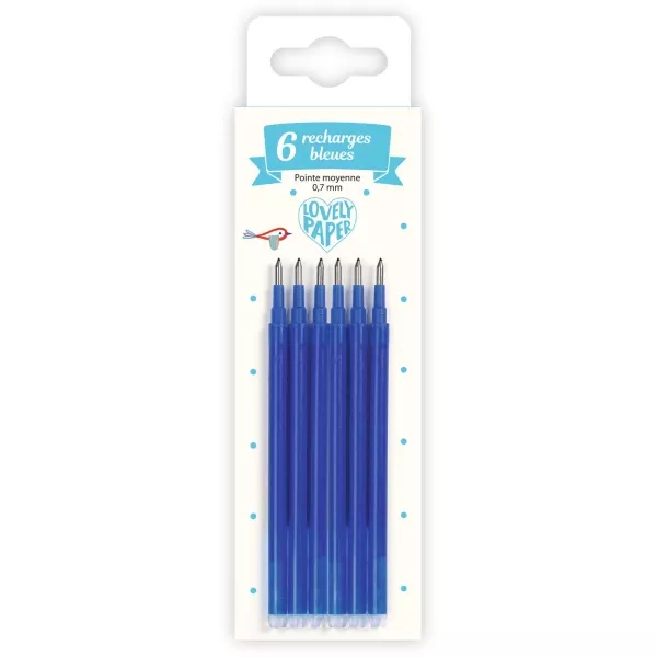 Djeco ricariche penne blu 6 pezzi punta media