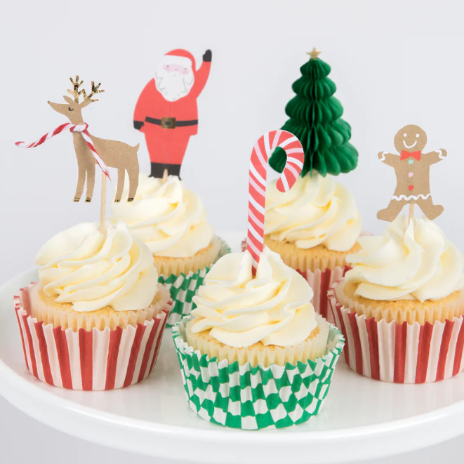 Meri Meri Natale set cupcake 24 topper e pirottini