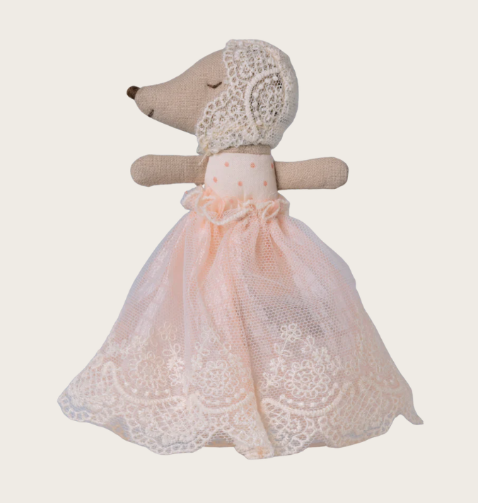 Maileg Topo bebè abiti cerimonia peluche cipria 11 cm
