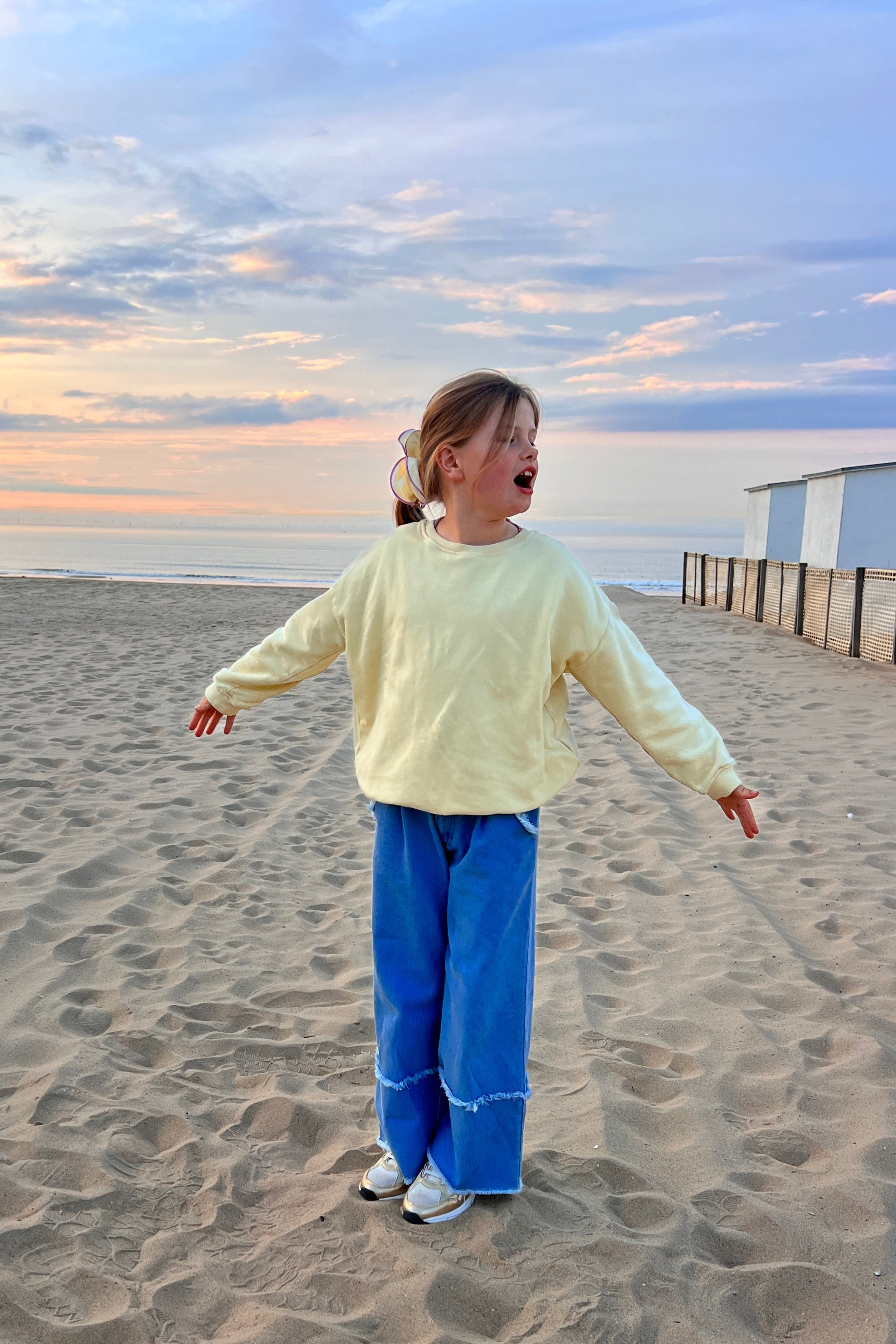 Ella and Rapha Sun x Moments felpa bimbi gialla in cotone
