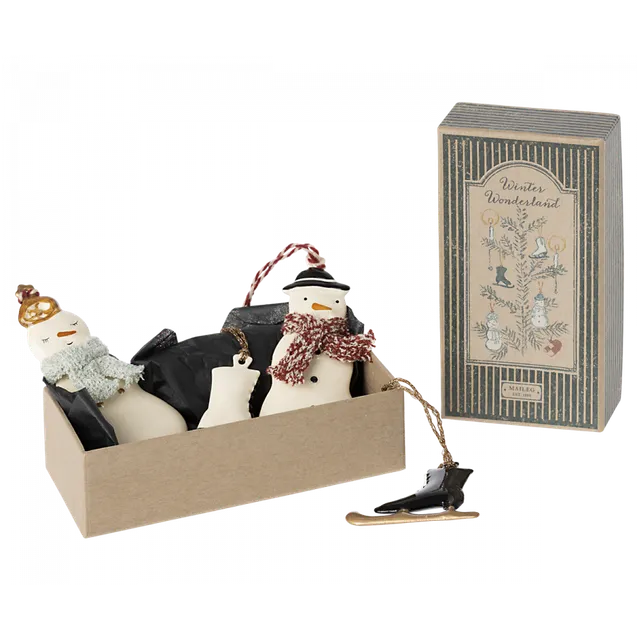 Maileg Winther set 4 decori Natale in box metallo