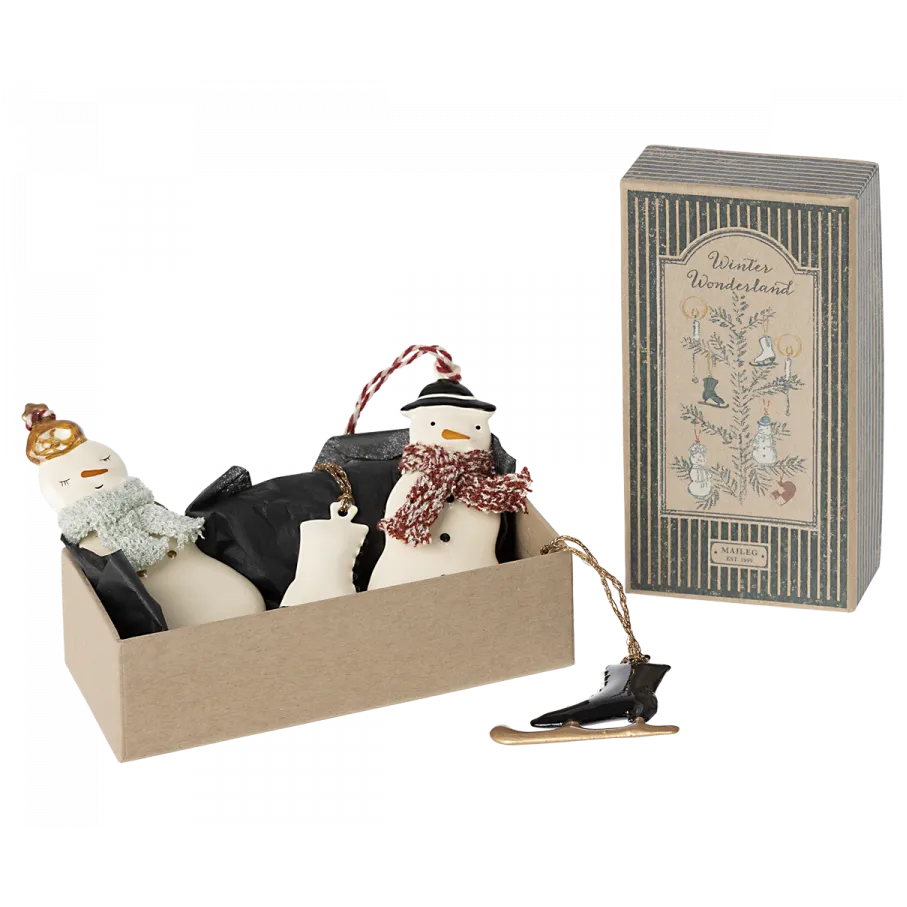Maileg Winther set 4 decori Natale in box metallo