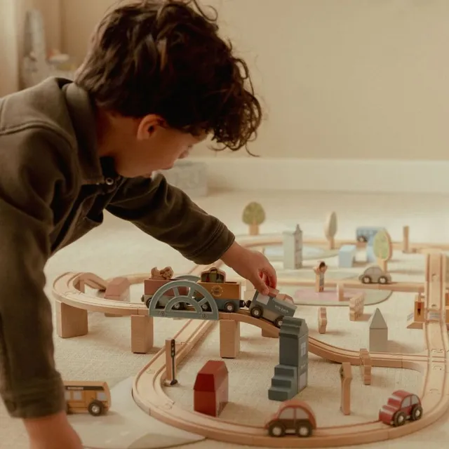 Little Dutch Railway trenino in legno grande con scenari