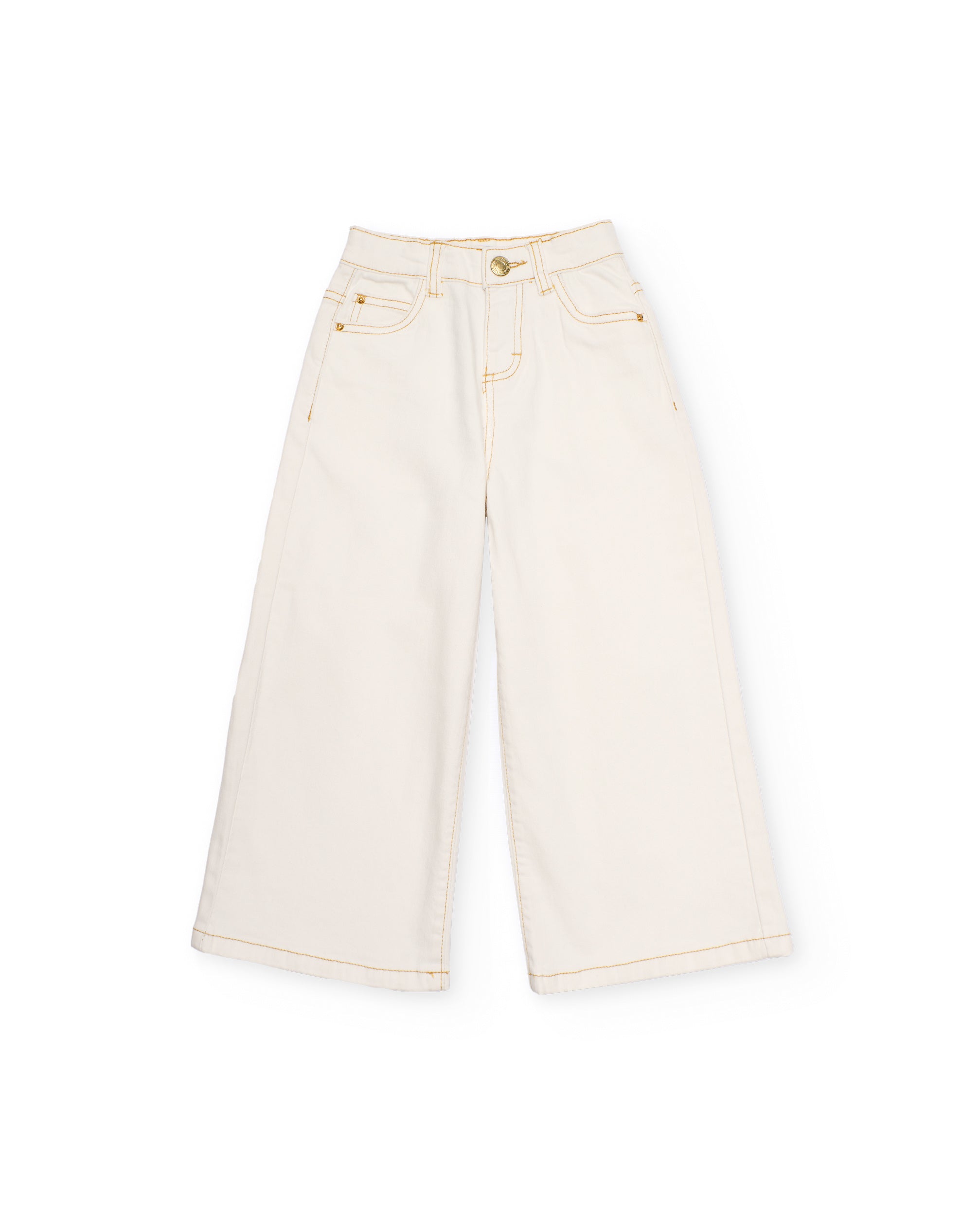 Tuc Tuc pantalone bambina gamba larga bianco denim