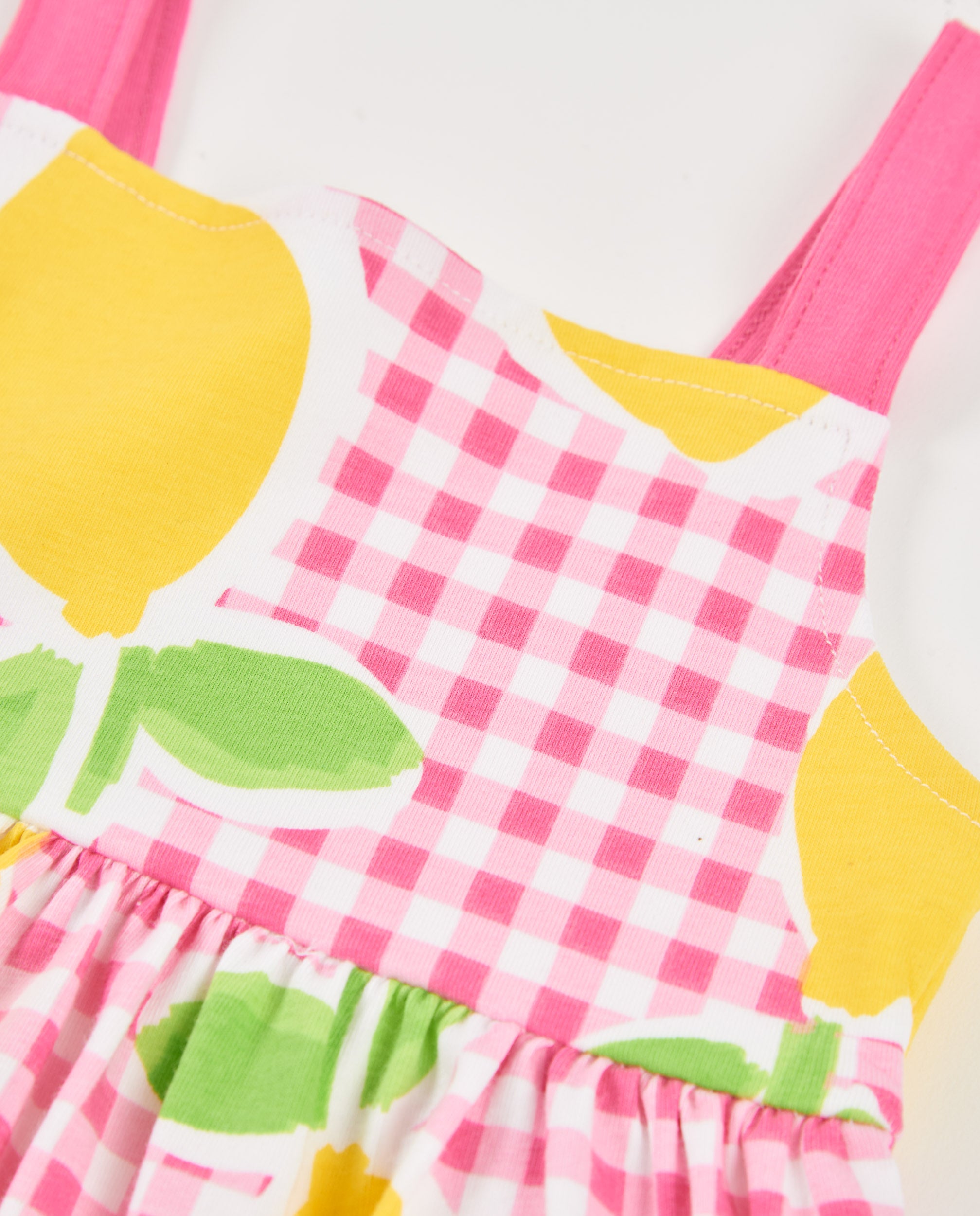 Tuc Tuc vestito bambina rosa quadretti limoni