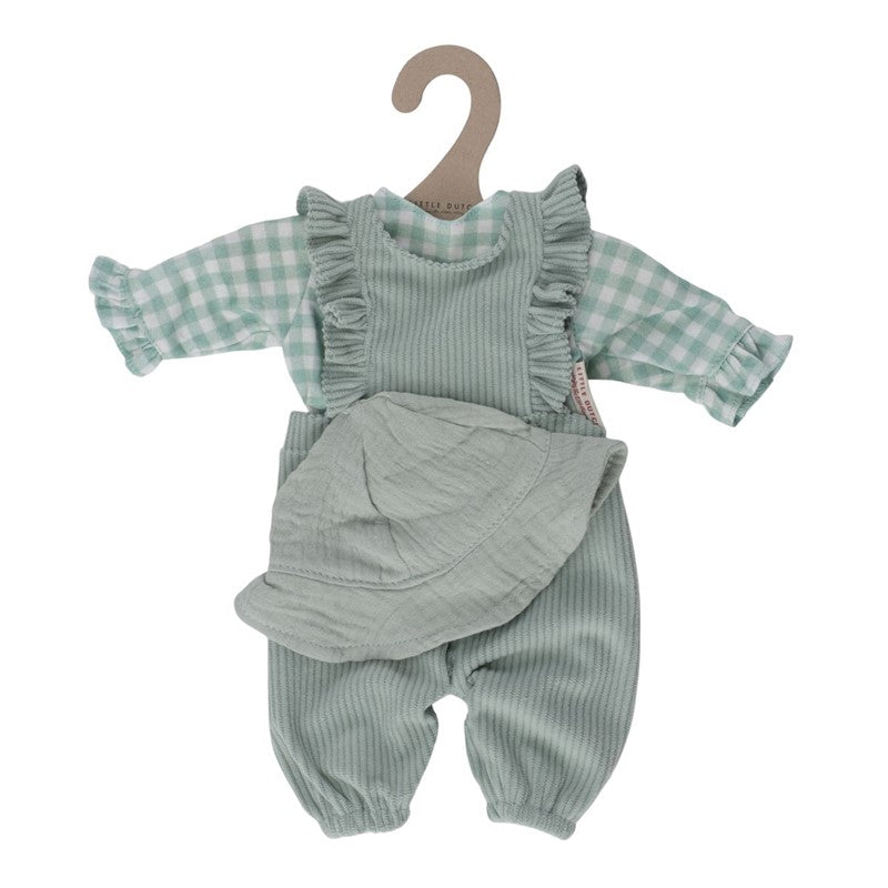Little Dutch Vestito Bambola Quadri Verdi con Cappello