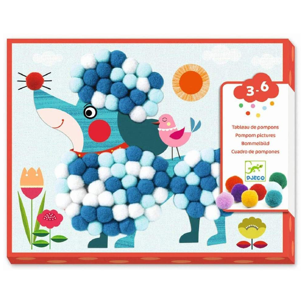 Djeco Pompoms Collage Dogs set artistico pompom