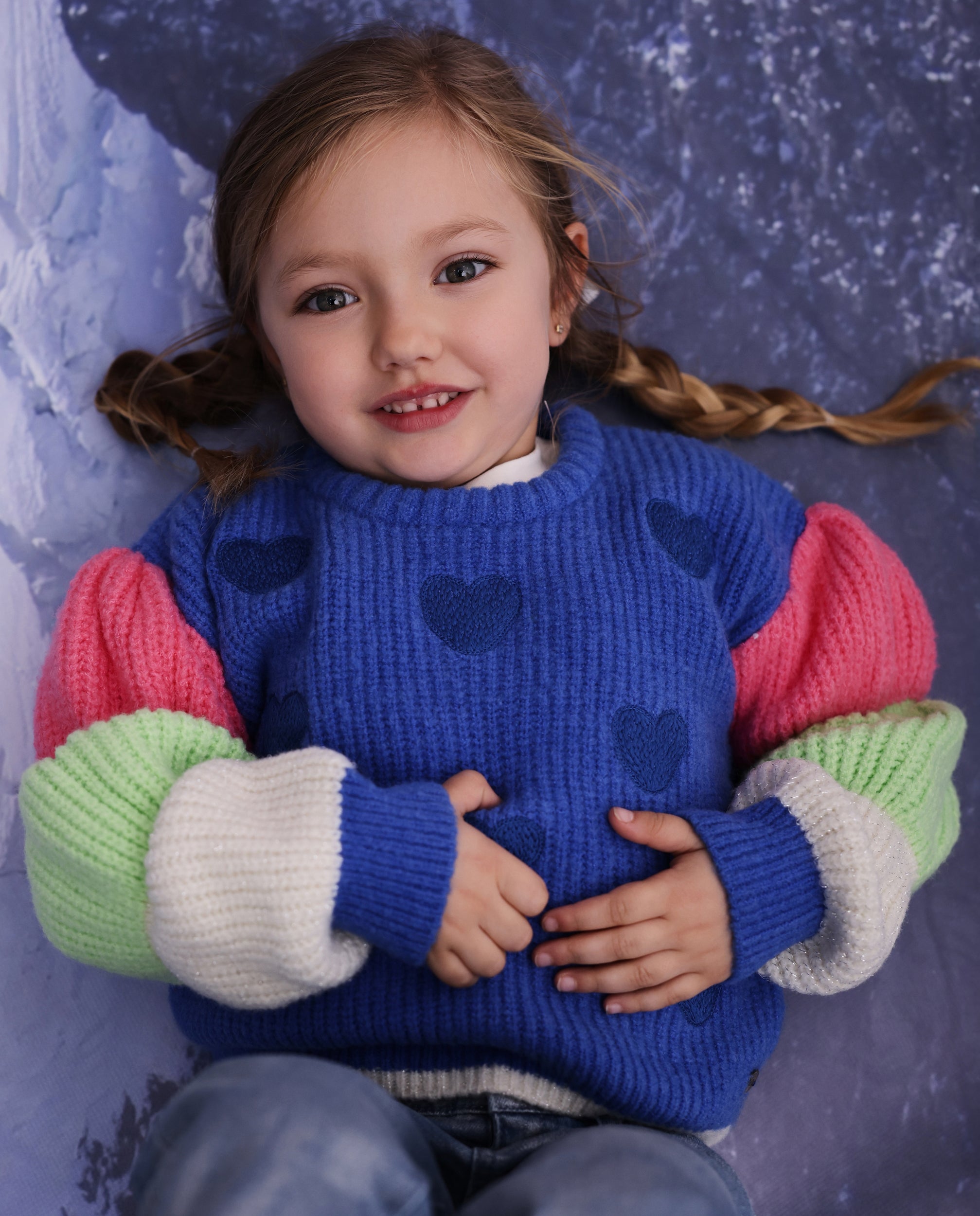 Tuc Tuc Polar Friends maglione blu cuori