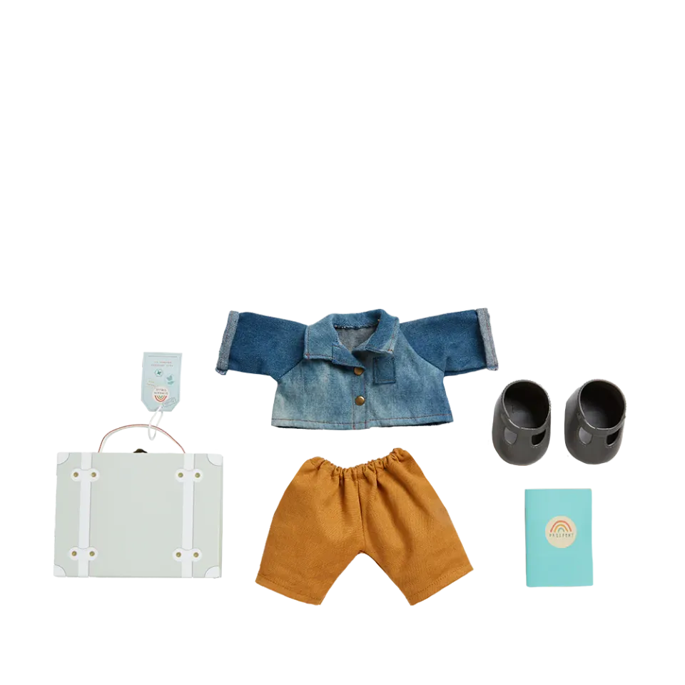 OlliElla Dinkum Dolls Travel Togs vestiti bambola salvia