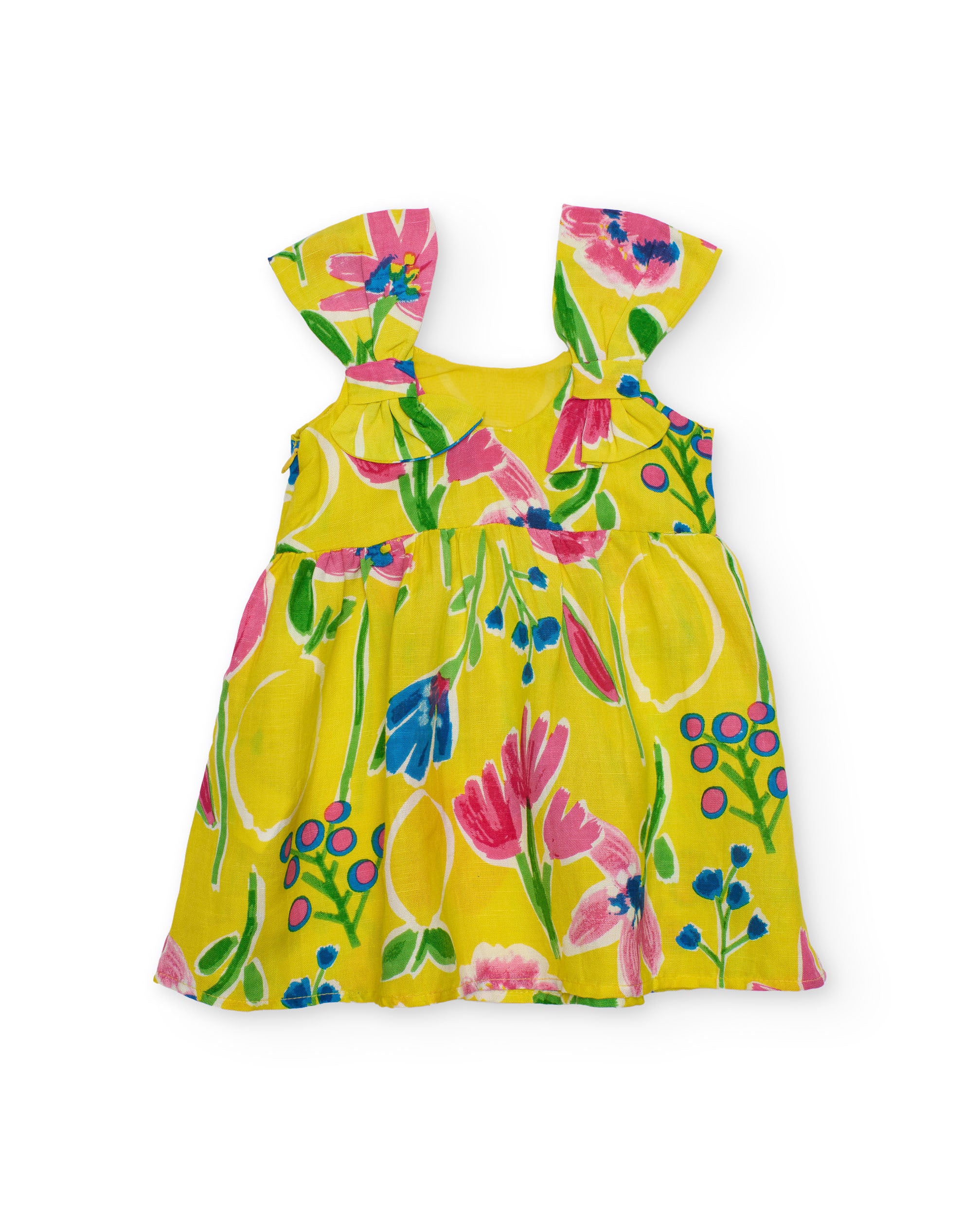 Tuc Tuc vestito bambina fiori giallo con rouche