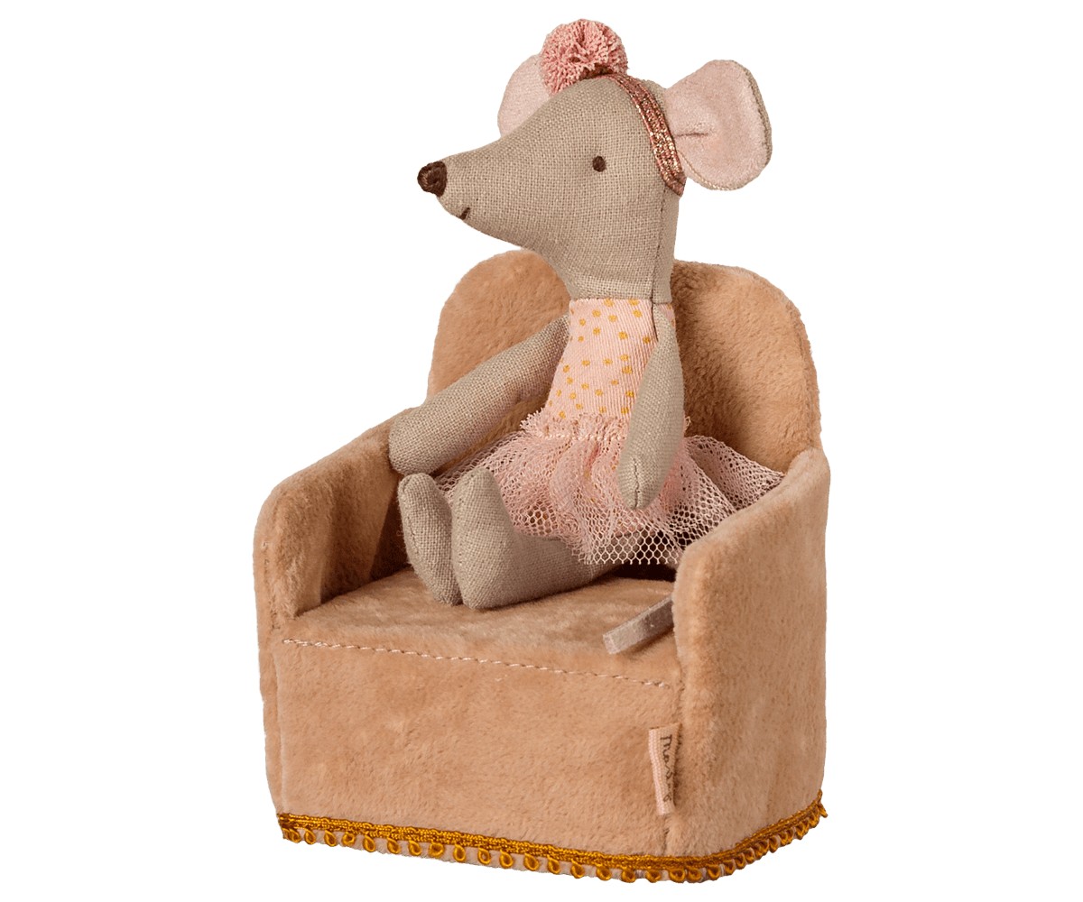 Maileg Poltrona Topo accessorio casa bambole cipria 8 cm