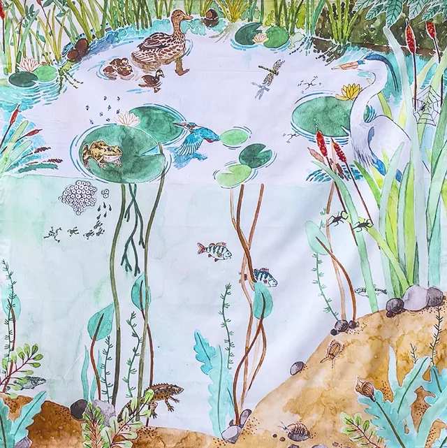 Wonderie Vita dello Stagno telo gioco cotone bio 100x100 cm