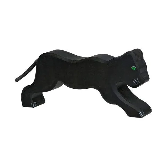 Holztiger Pantera Nera figura animale legno 16 cm