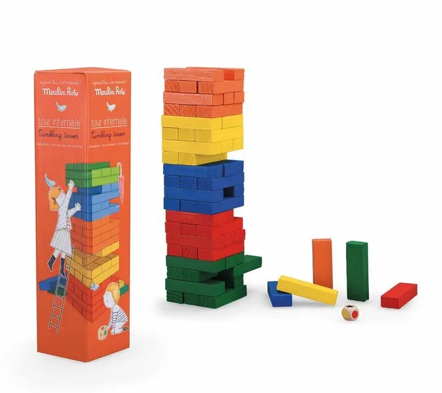 Moulin Roty Torre infernale gioco equilibrio legno 4 anni