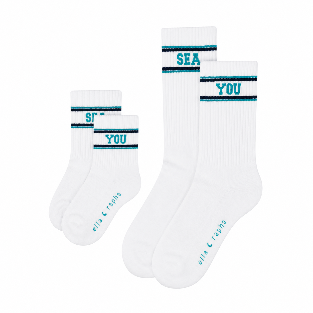 Ella and Rapha SEA YOU calzini bambini aqua cotone