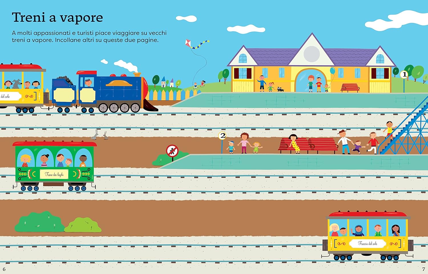 Usborne Treni libro con adesivi 150 adesivi 32 pagine