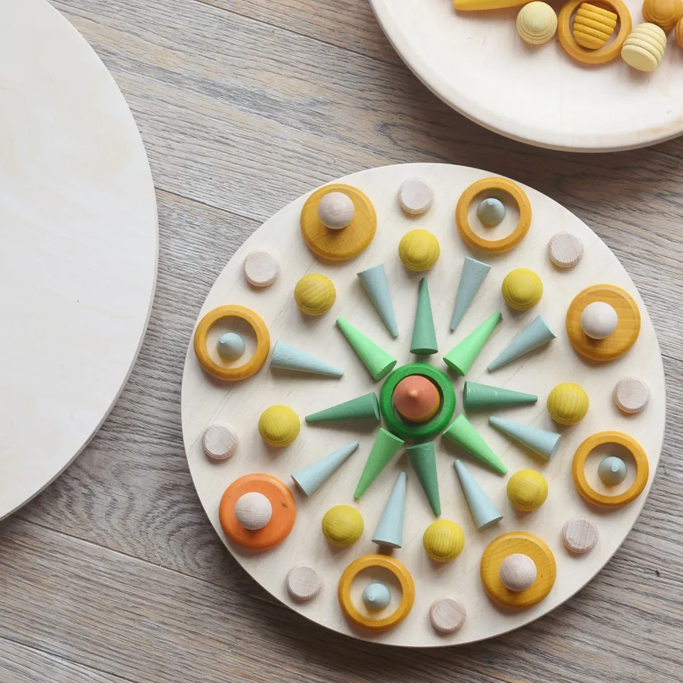Baboo Vassoio rotondo 30 cm vassoio montessori betulla