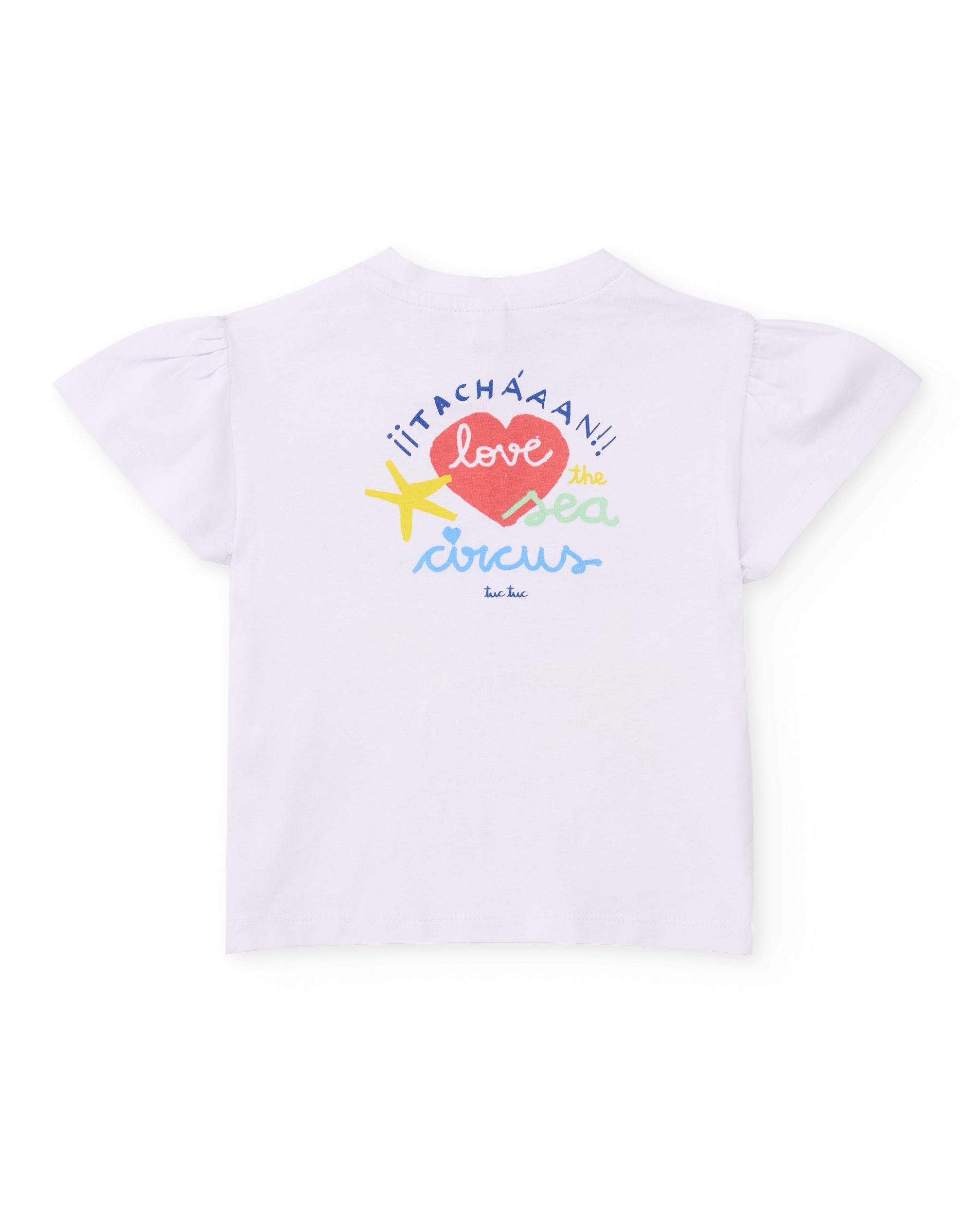 Tuc Tuc completo bambina bianco maglia delfino 2 pezzi