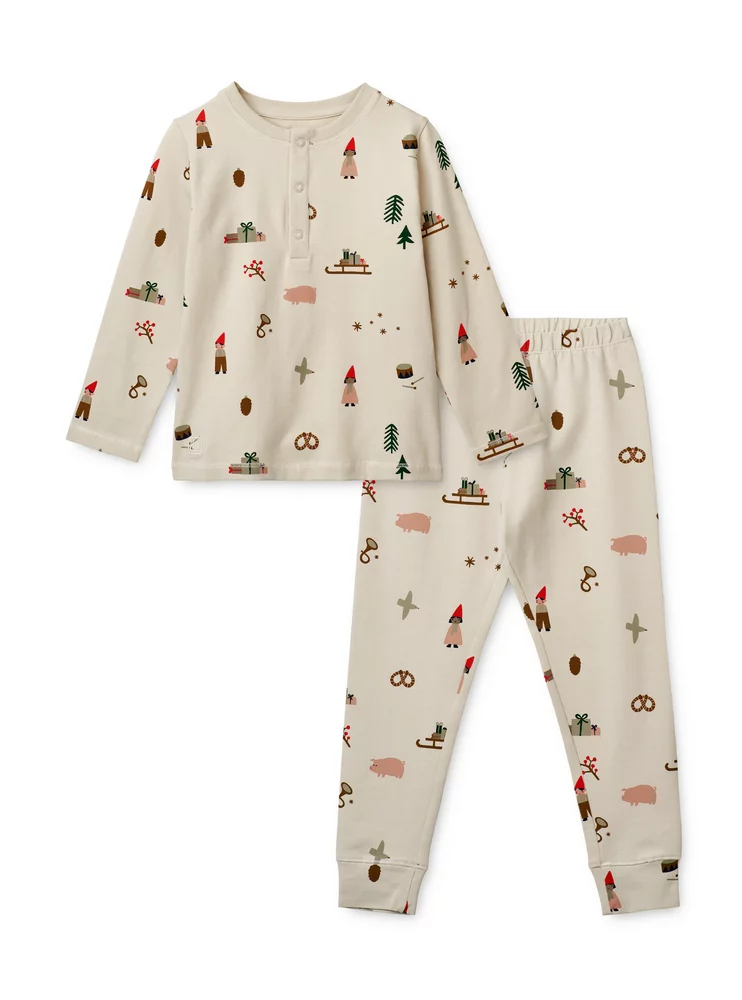 Liewood Holiday pigiama bimbo cotone bio natalizio