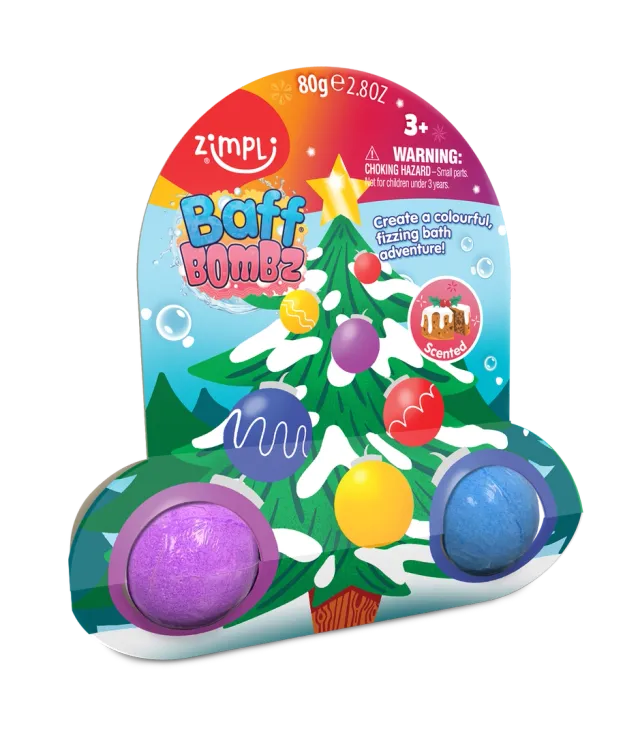 Zimpli Kids Xmas Tree Baff bombe da bagno 2 x 35 g colorate