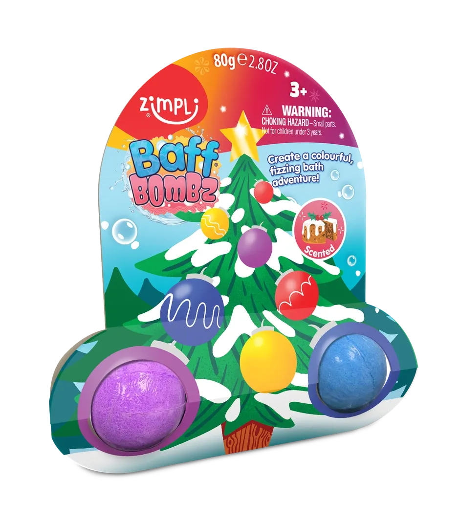 Zimpli Kids Xmas Tree Baff bombe da bagno 2 x 35 g colorate